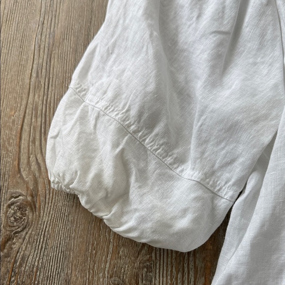 Saks Fifth Avenue White Puff Sleeve Women's Top - Picture 5 of 7